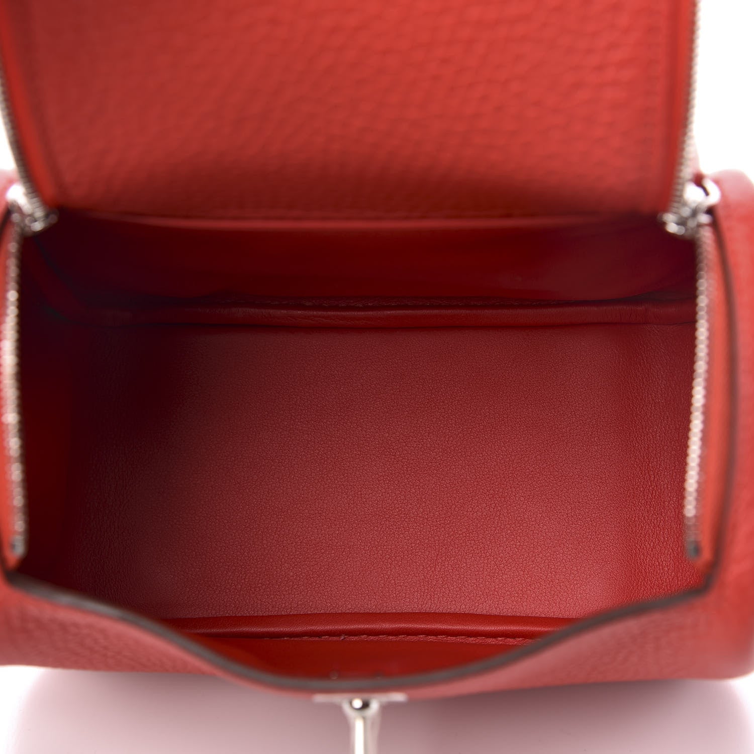 Hermes Taurillon Clemence Mini Lindy 20 Rouge Tomate 5 of 11
