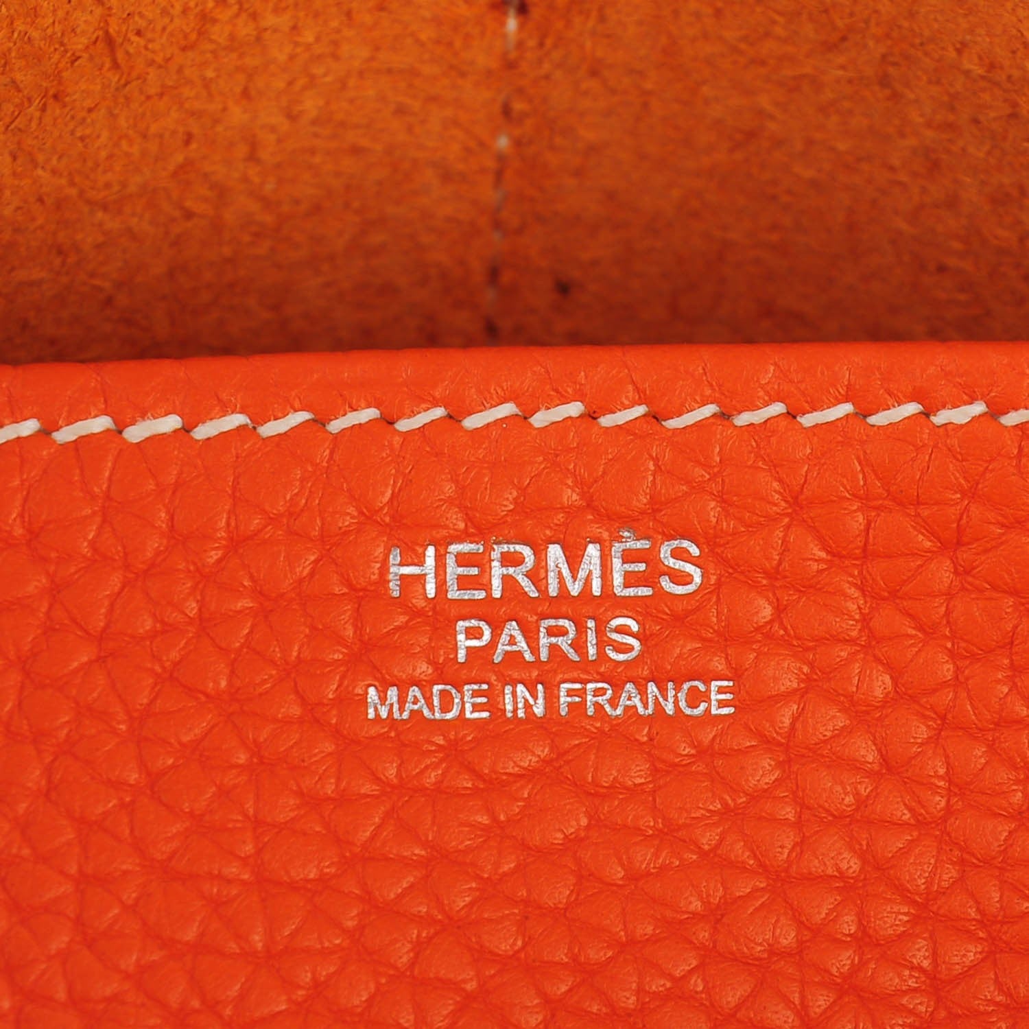Hermes Taurillon Clemence Halzan 31 GM Orange 8 of 10