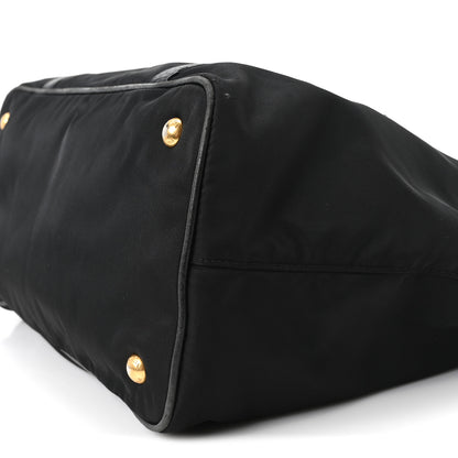 Prada Tessuto Nylon Vitello Daino Tote Black 10 of 11