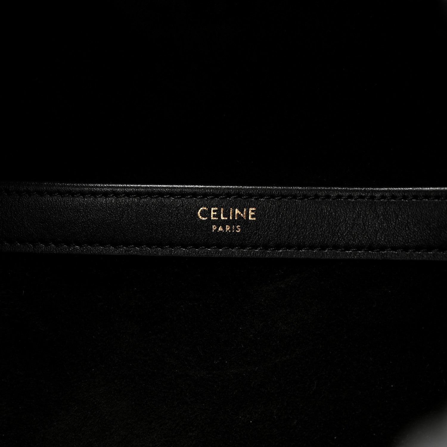 Celine Smooth Calfskin Cuir Triomphe Cabas Drawstring Black 7 of 9