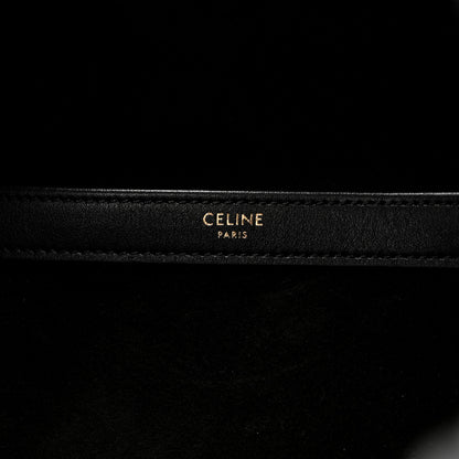 Celine Smooth Calfskin Cuir Triomphe Cabas Drawstring Black 7 of 9