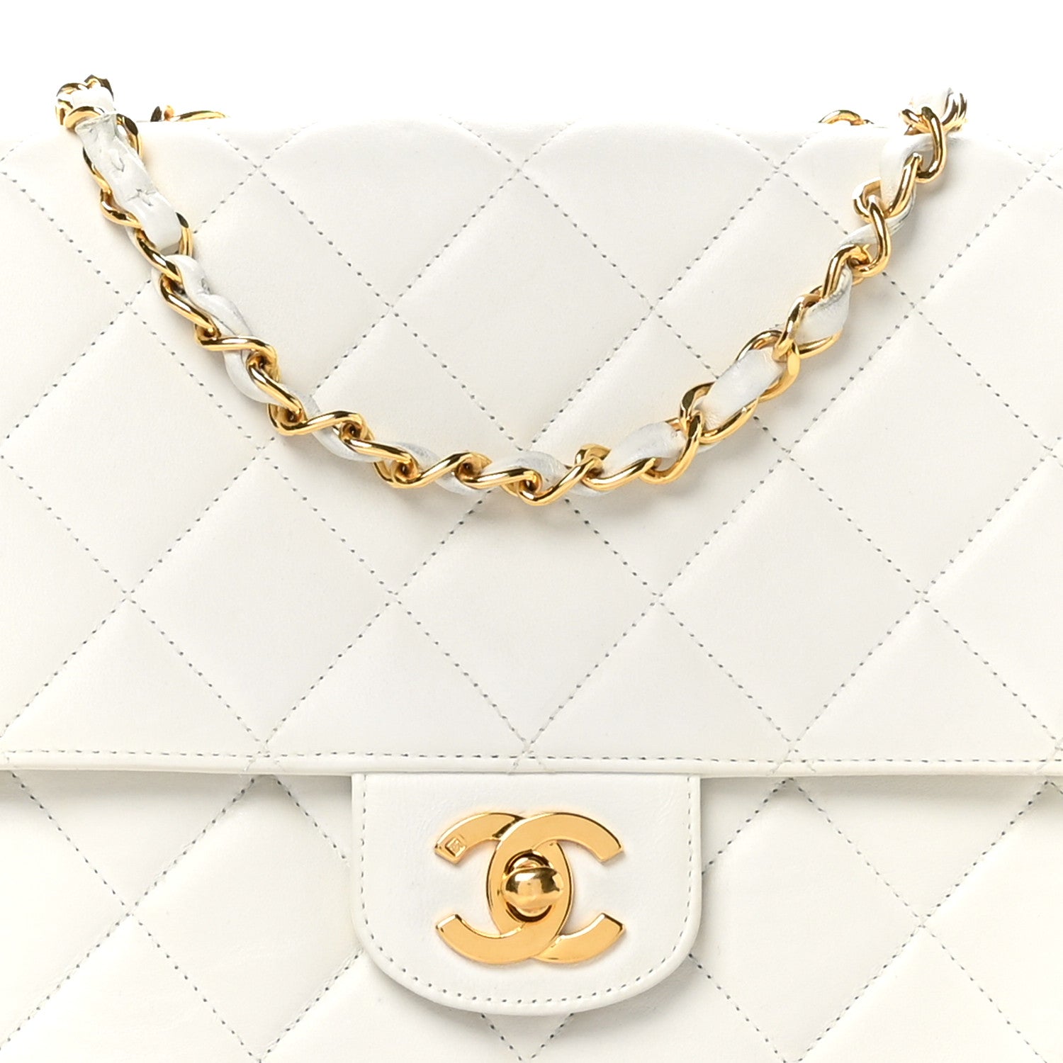 Chanel Lambskin Quilted Medium Single Flap White 9 of 11