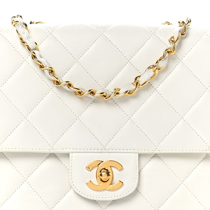 Chanel Lambskin Quilted Medium Single Flap White 9 of 11