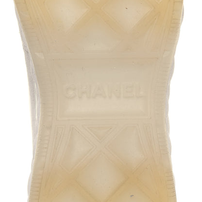 Chanel Velvet Calfskin Mixed Fibers CC Sneakers 36.5 Ivory Black 6 of 9