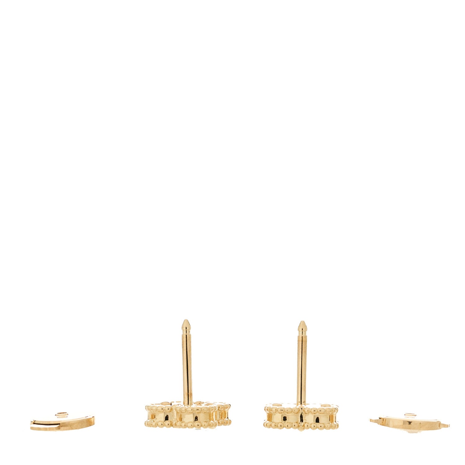 Van Cleef & Arpels 18K Yellow Gold Black Onyx Sweet Alhambra Earrings 3 of 4