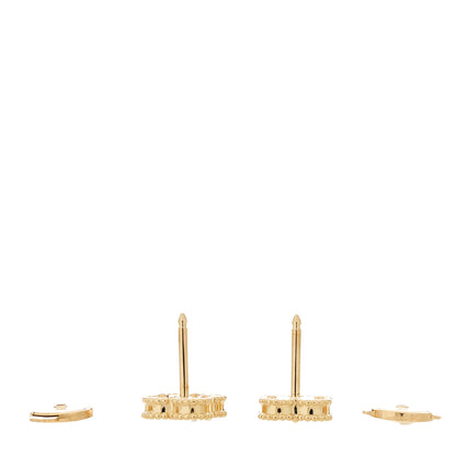 Van Cleef & Arpels 18K Yellow Gold Black Onyx Sweet Alhambra Earrings 3 of 4