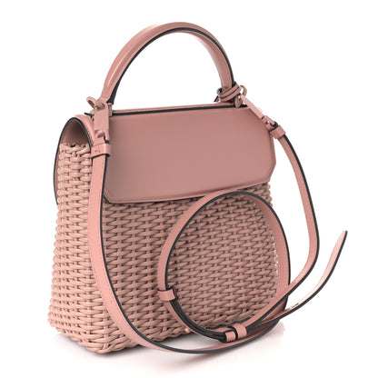 Salvatore Ferragamo Smooth Calfskin Wicker Small Boxyz Antique Rose 2 of 7