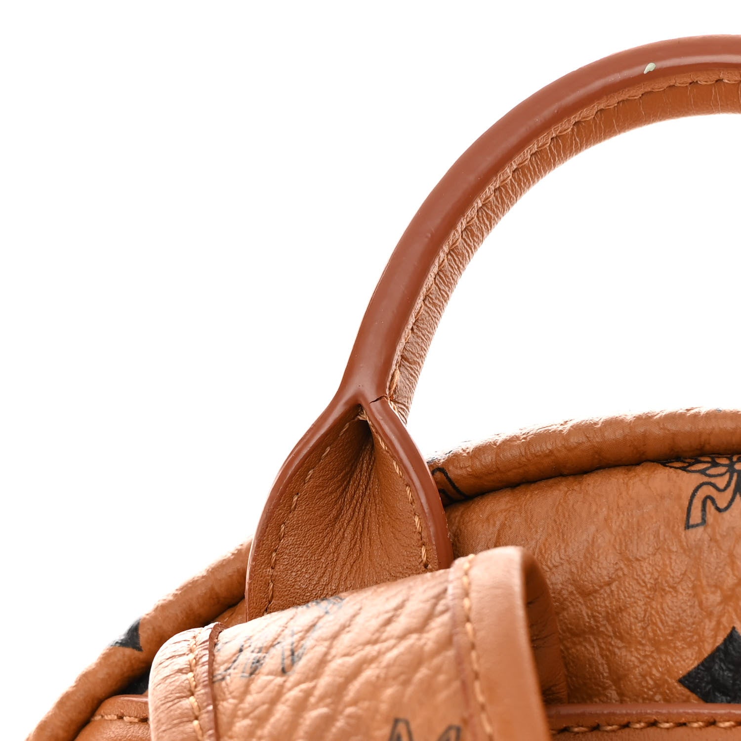 MCM Visetos Small Side Stud Stark Backpack Cognac 13 of 15