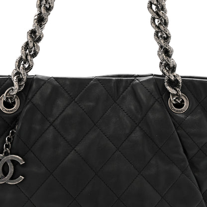 Chanel Calfskin Quilted Large Coco Pleats Tote Black 8 of 13