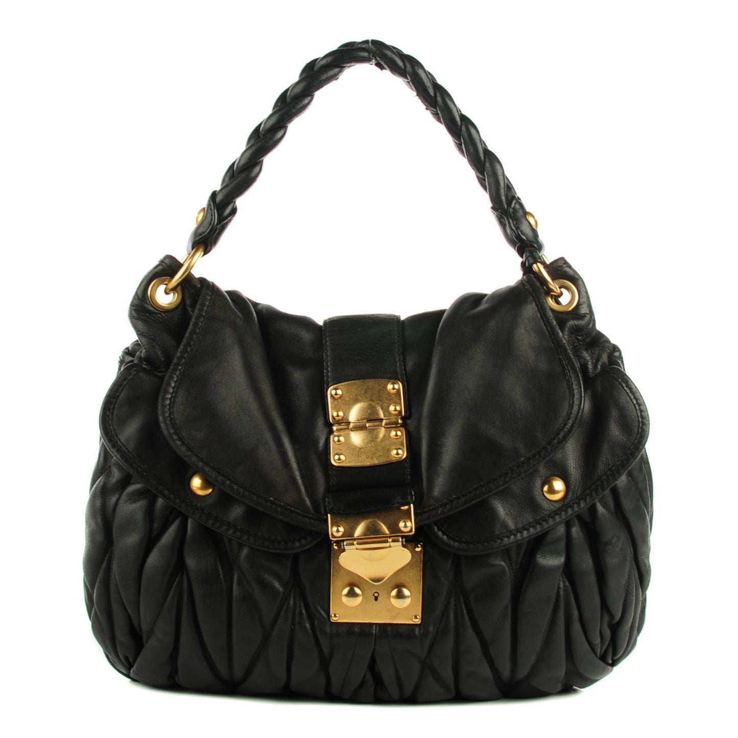Nappa Matelasse Coffer Hobo Black