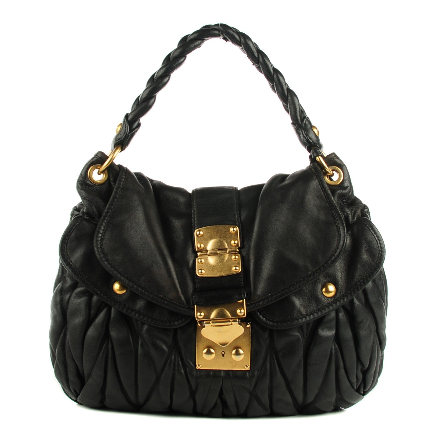 Miu Miu Nappa Matelasse Coffer Hobo Black 1 of 18