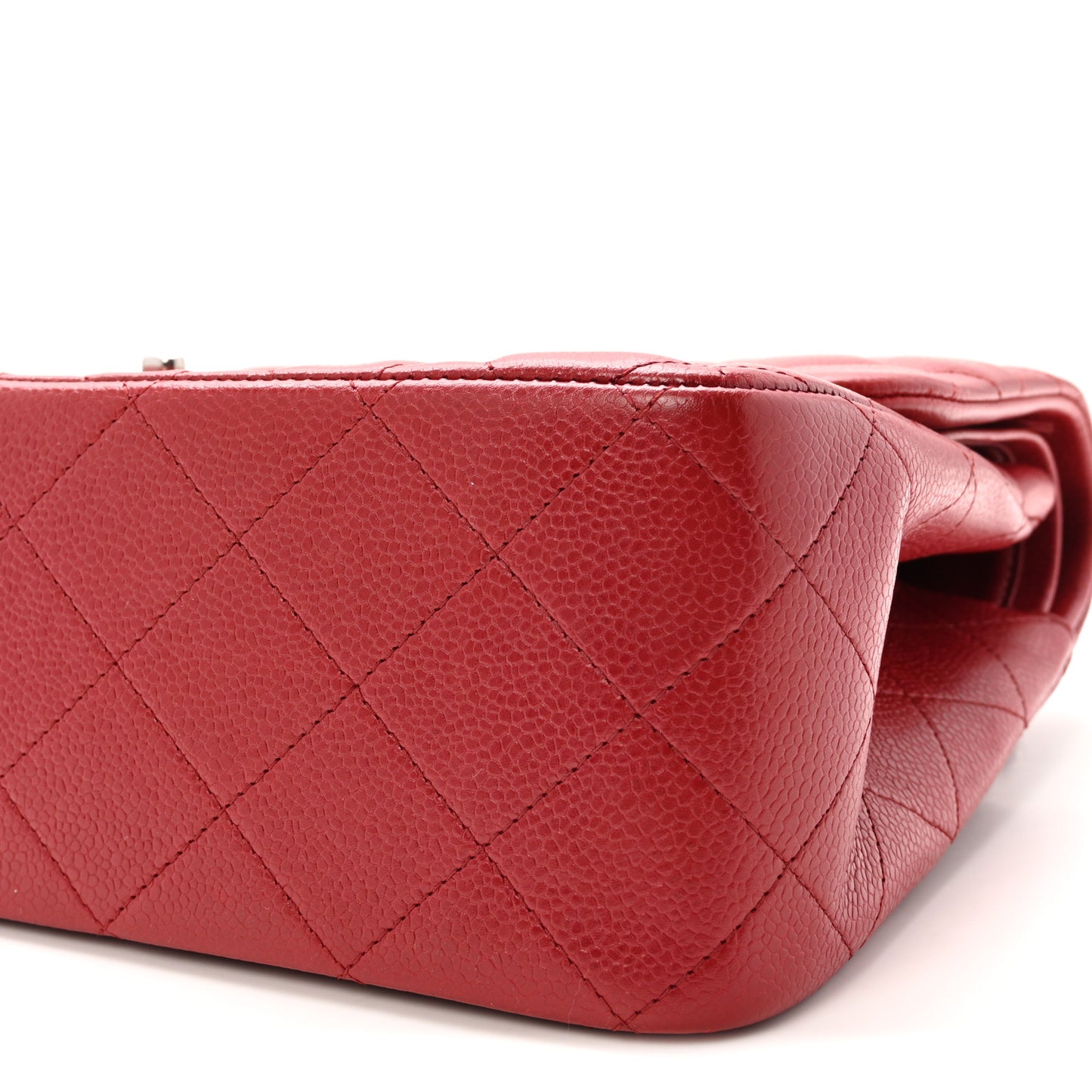 Caviar Quilted Jumbo Double Flap Red