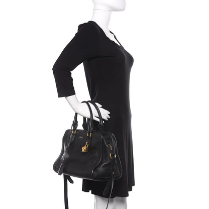 Alexander McQueen Pebbled Calfskin Small Skull Padlock Zip Around Tote Black 3 of 12