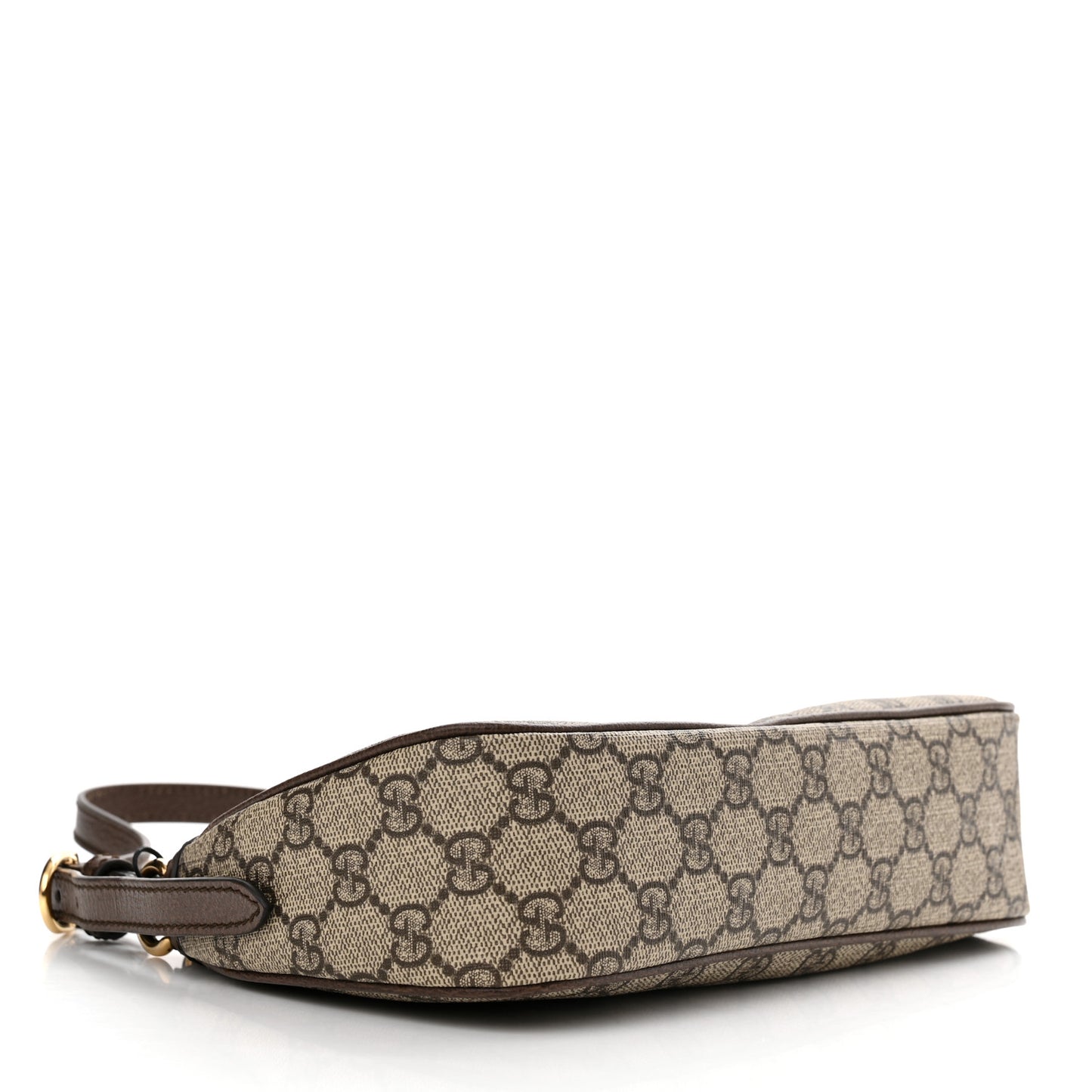GG Supreme Monogram Textured Dollar Calfskin Small Ophidia Hobo Beige Ebony New Acero