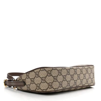 Gucci GG Supreme Monogram Textured Dollar Calfskin Small Ophidia Hobo Beige Ebony New Acero 4 of 10