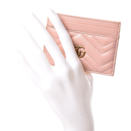 Gucci Calfskin Matelasse GG Marmont Card Holder Perfect Pink 2 of 6