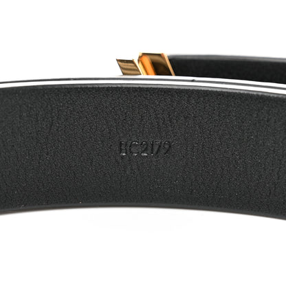 Louis Vuitton Calfskin Embossed 20MM LV Initiales Belt 70 28 Black 3 of 5