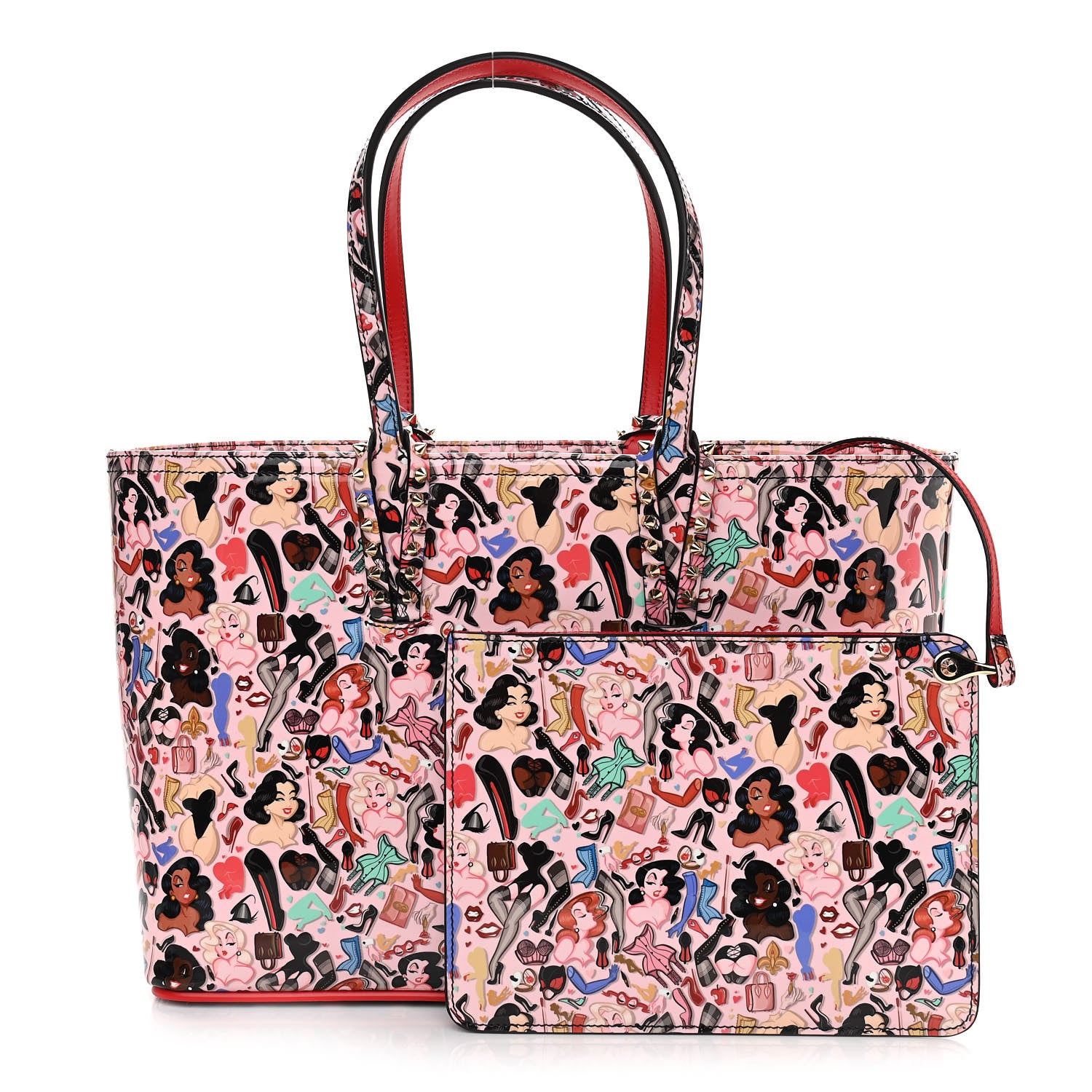 Christian Louboutin Patent Calfskin Small Dita Cabata Tote Red 1 of 13