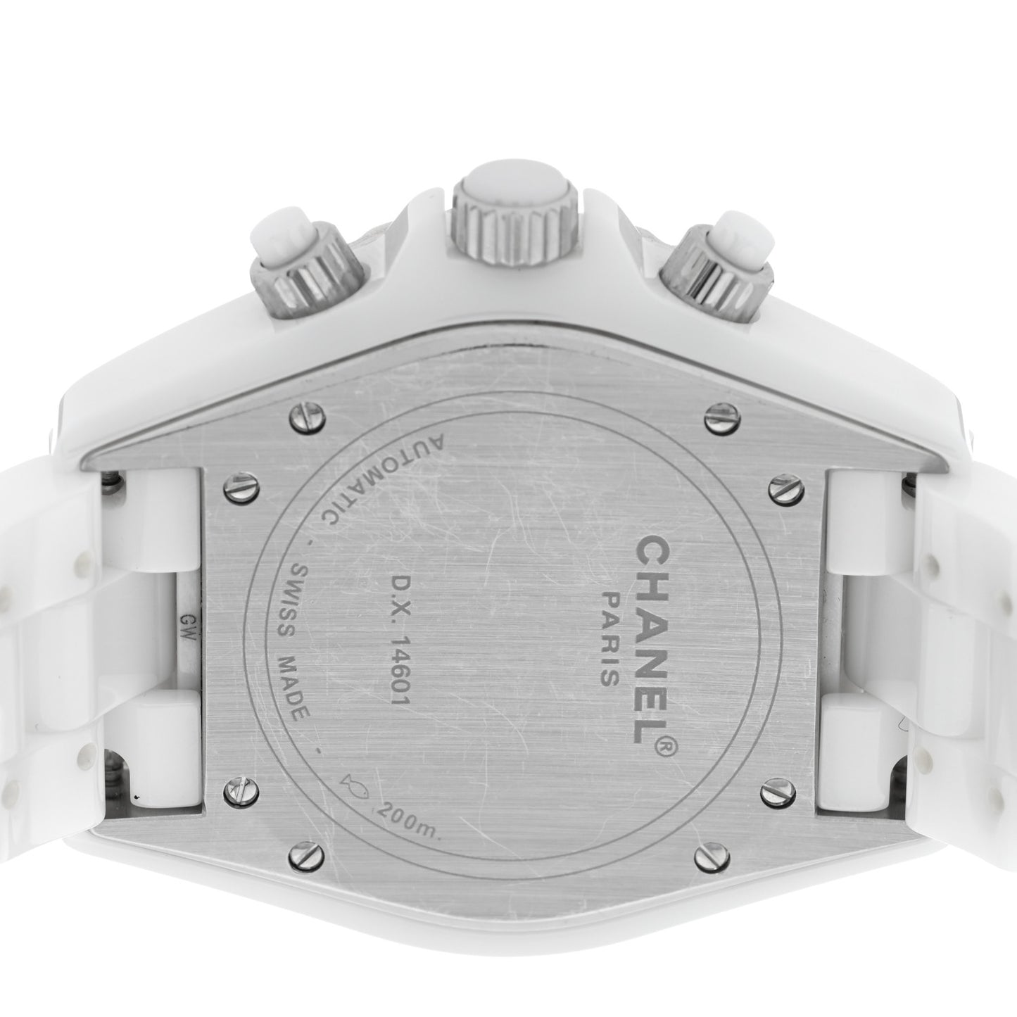 Stainless Steel Ceramic Diamond Bezel 41mm J12 Chronograph Automatic Watch White