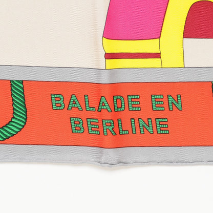 Hermes Silk Balade En Berline Scarf 90 Mastic Vert Juane 3 of 7