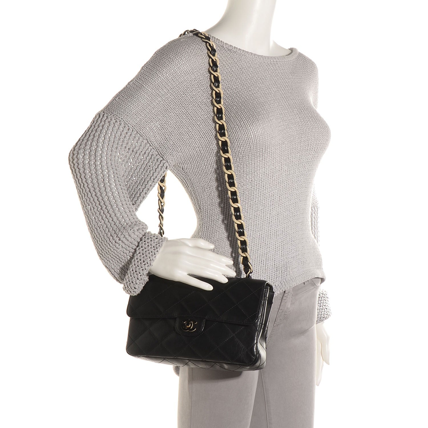 Chanel Lambskin Bekko Resin Medium Single Flap Black 2 of 8