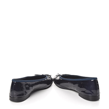 Chanel Patent CC Ballerina Flats 35 Navy 6 of 11