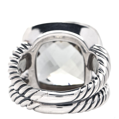 David Yurman Sterling Silver Diamond Prasiolite 14mm Albion Ring 54 7 3 of 5