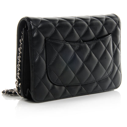 Chanel Lambskin Quilted Wallet On Chain WOC Black 3 of 10