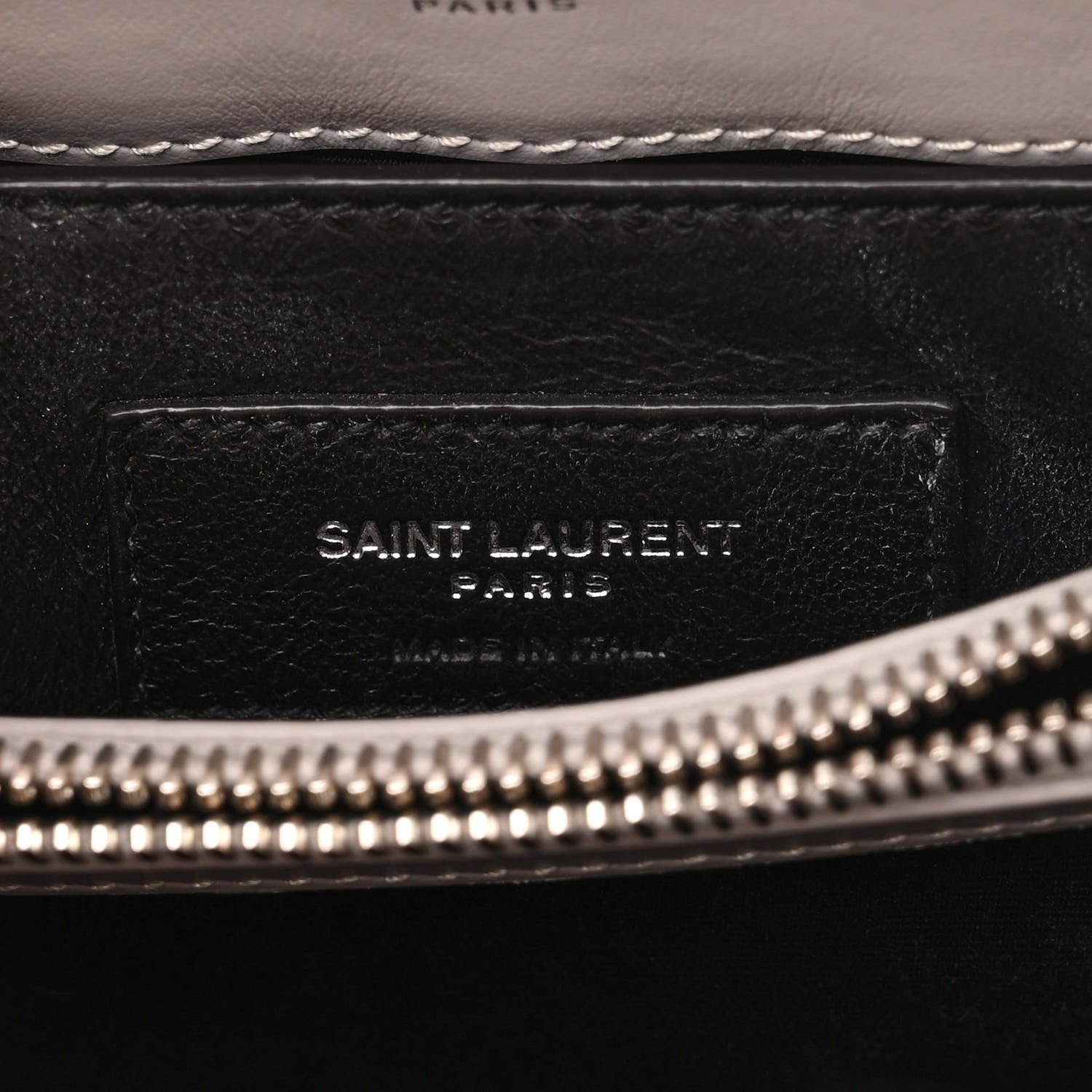 Saint Laurent Calfskin Y Quilted Monogram Small Loulou Chain Satchel Granite 6 of 11