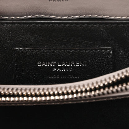 Saint Laurent Calfskin Y Quilted Monogram Small Loulou Chain Satchel Granite 6 of 11