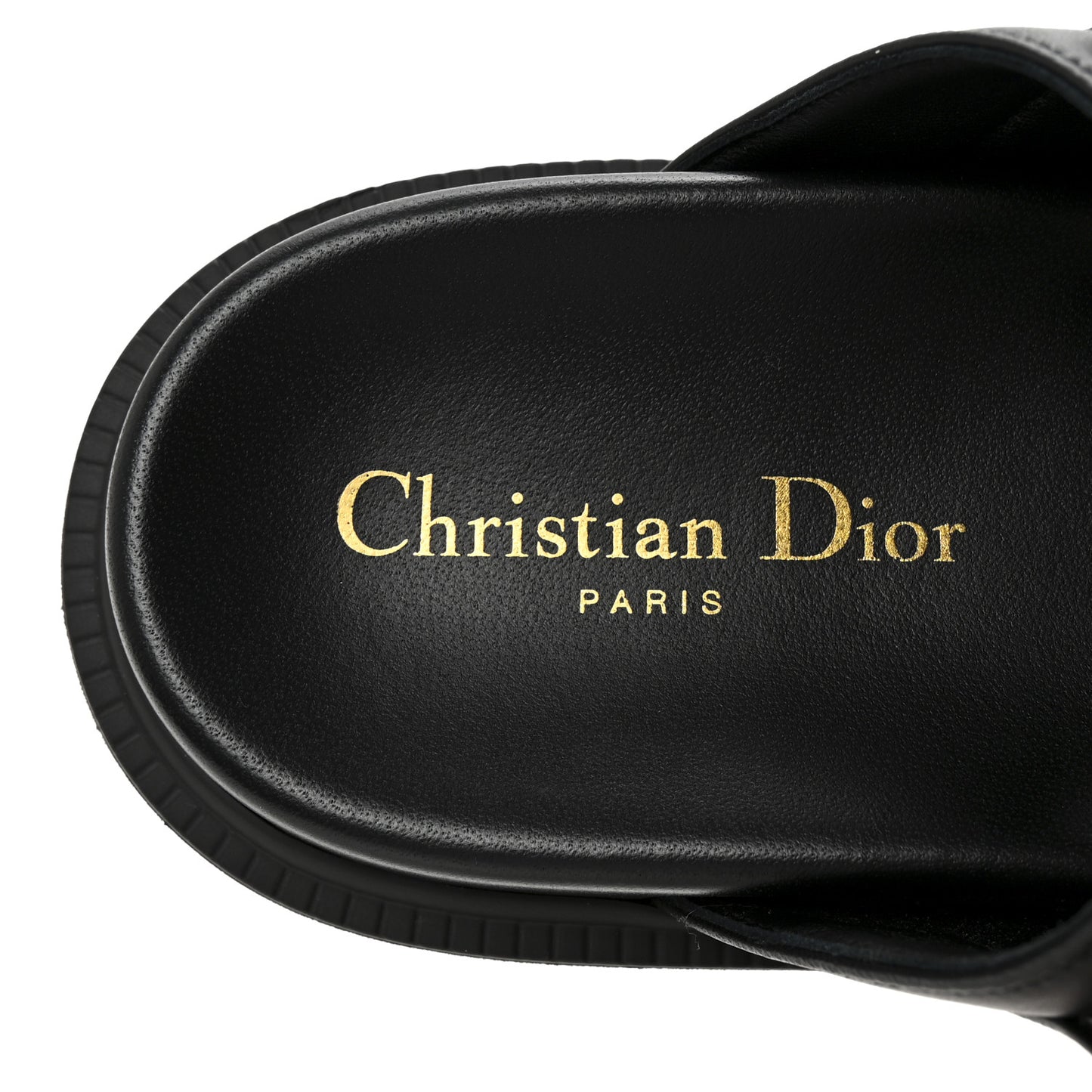 Lambskin Dioract 10mm Slide Sandals 36 Black