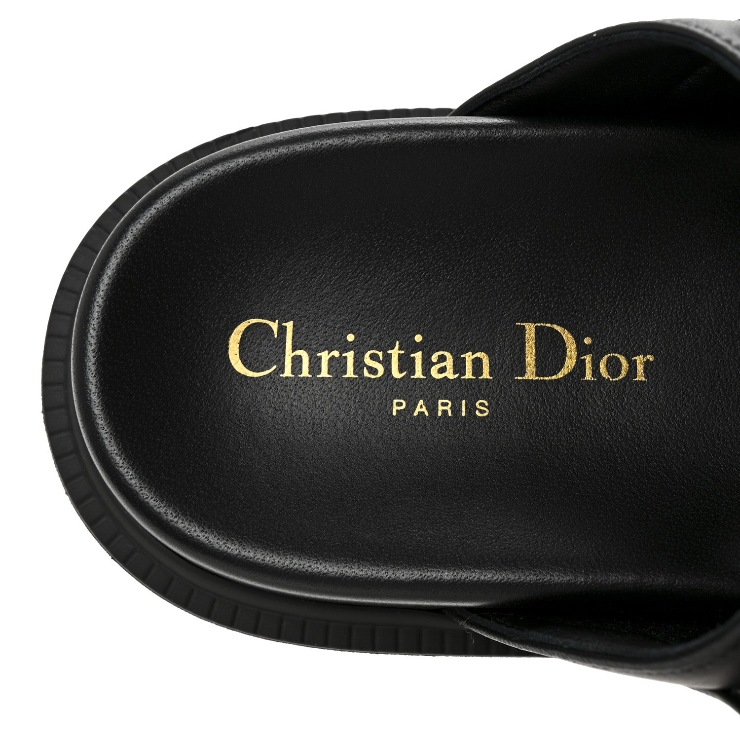 Christian Dior Lambskin Dioract 10mm Slide Sandals 36 Black 8 of 9