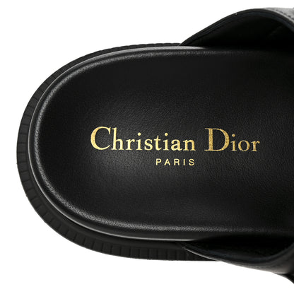 Christian Dior Lambskin Dioract 10mm Slide Sandals 36 Black 8 of 9
