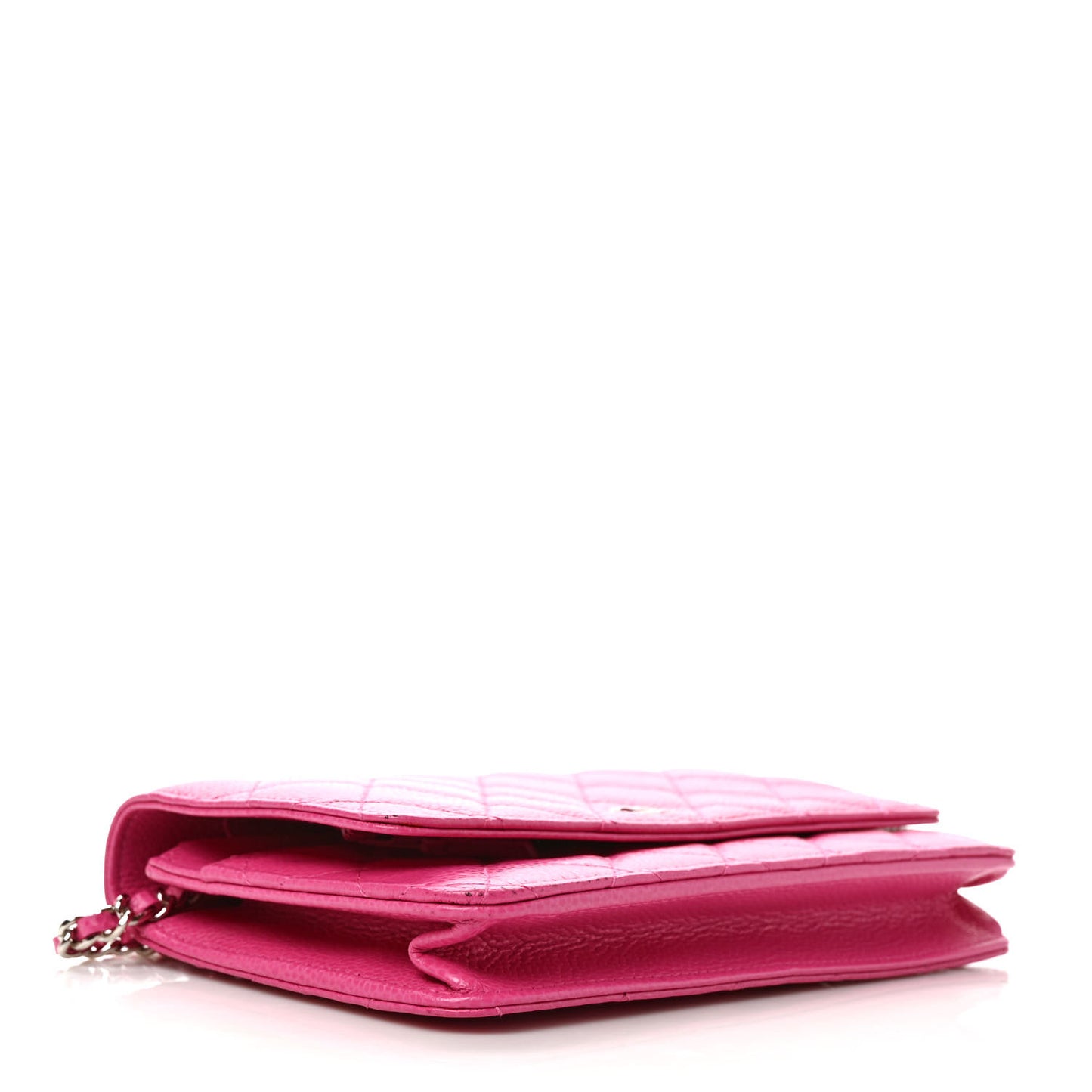 Caviar Quilted Wallet on Chain WOC Fuchsia