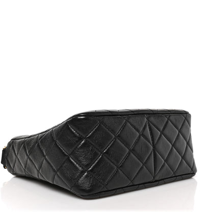 Chanel Shiny Lambskin Quilted CC Hobo Black 4 of 9