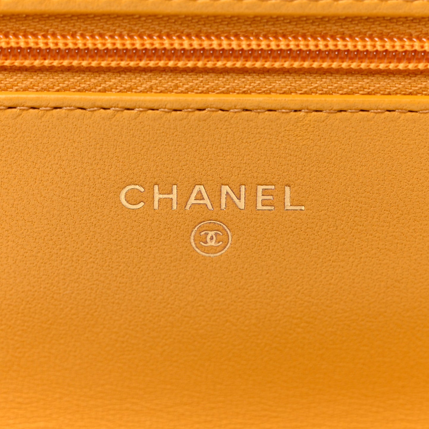 Lambskin Quilted Studded CC Wallet On Chain WOC Yellow