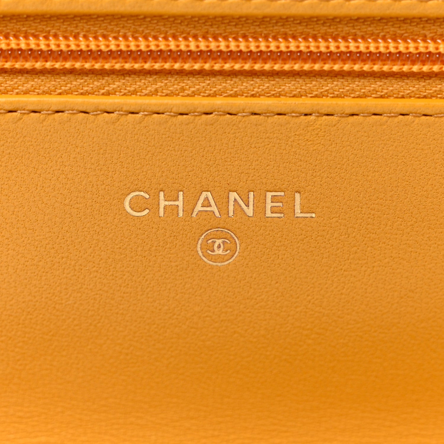 Chanel Lambskin Quilted Studded CC Wallet On Chain WOC Yellow 6 of 8