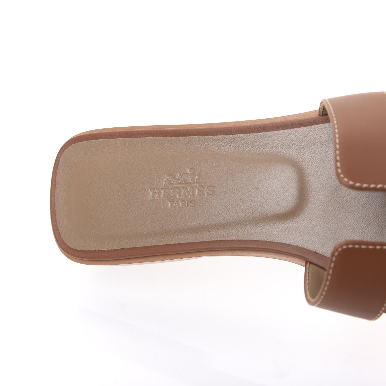 Hermes Box Calfskin Oran Sandals 39 Gold 7 of 9