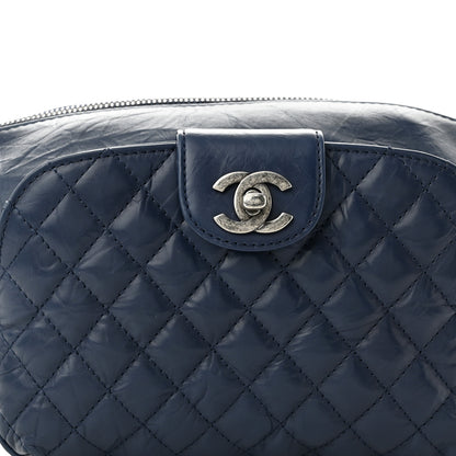 Chanel Crumpled Calfskin Quilted Casual Rock Waist Bag Fanny Pack Blue 7 of 9