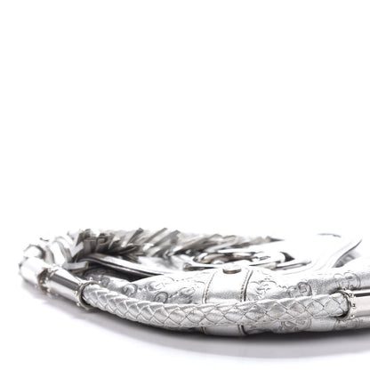 Gucci Guccissima Small Britt Tassel Shoulder Bag Silver 7 of 17