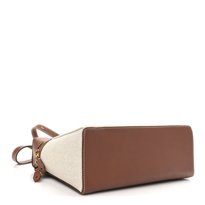 Loro Piana Calfskin Cotton Canvas L27 Extra Pocket Bag Natural Caramel Sugar 4 of 9
