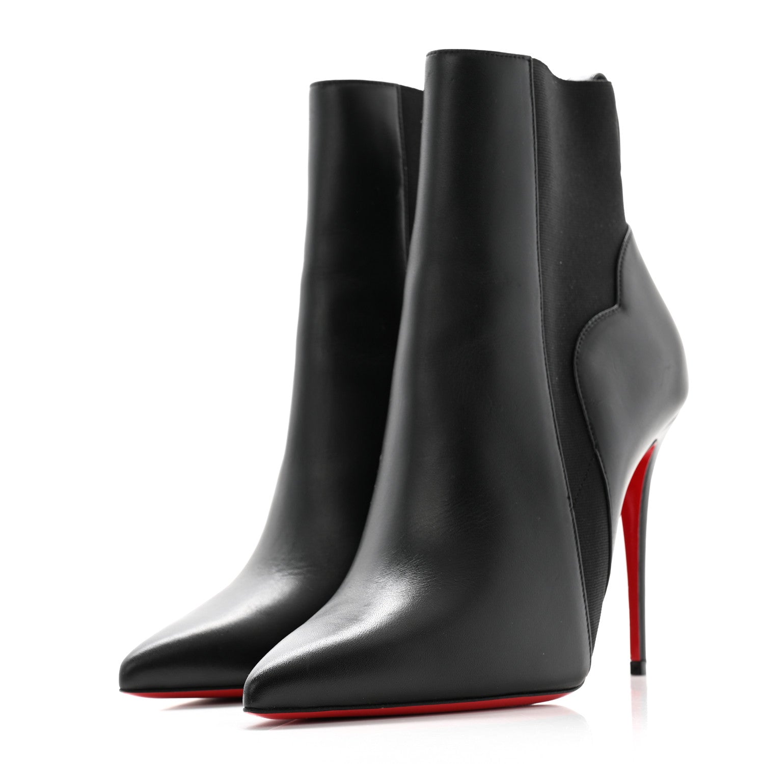Christian Louboutin Calfskin Chelsea Chick 100 Stiletto Boots 38 Black 3 of 7