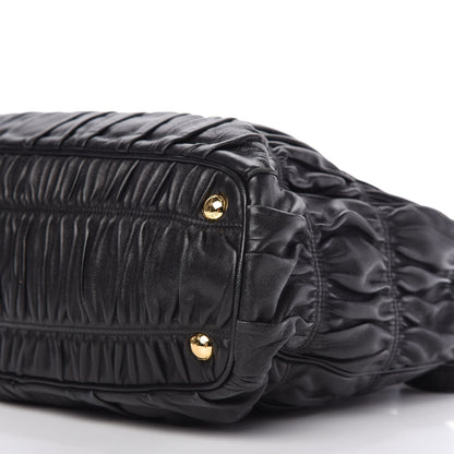 Prada Nappa Gaufre Top Handle Tote Black 7 of 10