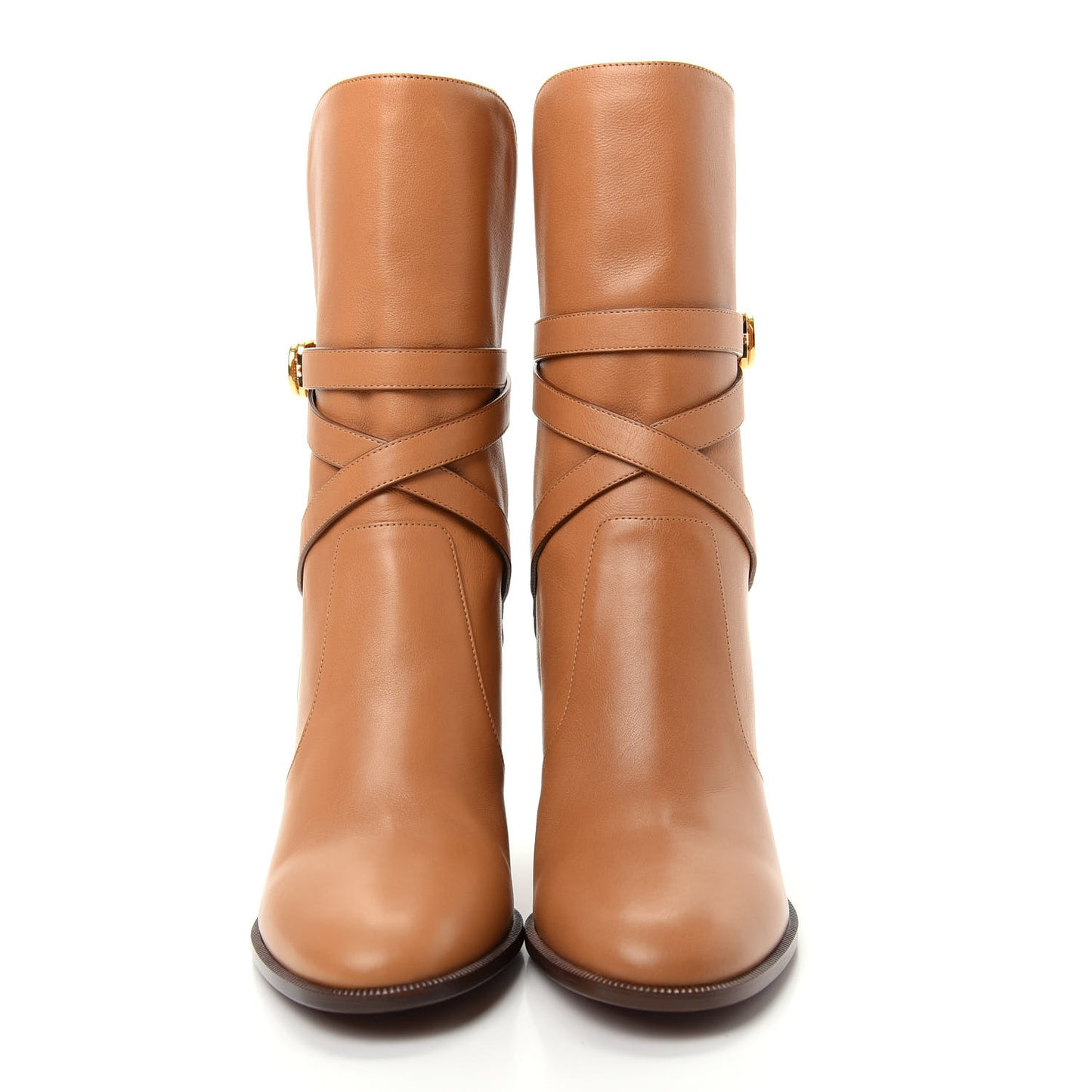 Soft Calfskin Empreinte Ankle Boot 39 Ochre Brown