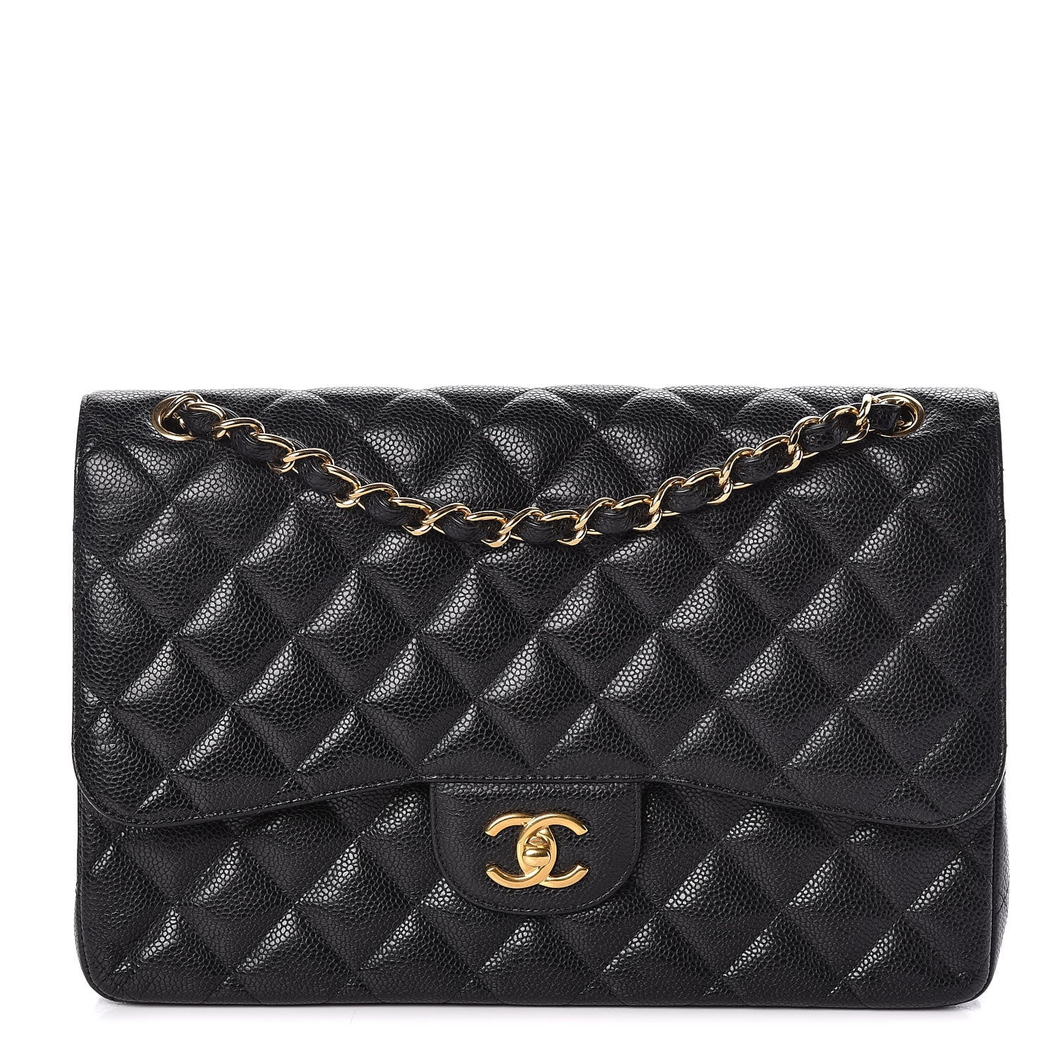 Chanel Caviar Quilted Jumbo Double Flap Black 1 of 17