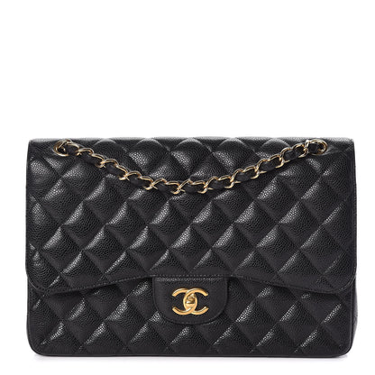 Chanel Caviar Quilted Jumbo Double Flap Black 1 of 17