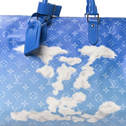 Louis Vuitton Monogram Clouds Keepall Bandouliere 50 Blue 6 of 8