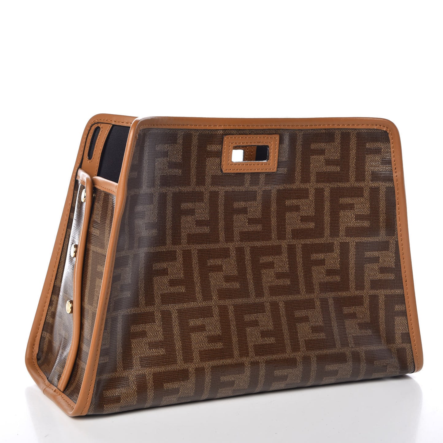 Glazed Fabric Vitello Century FF 1974 Stamp Patch Mini Peekaboo Defender Cover Mogano Panna Caramello