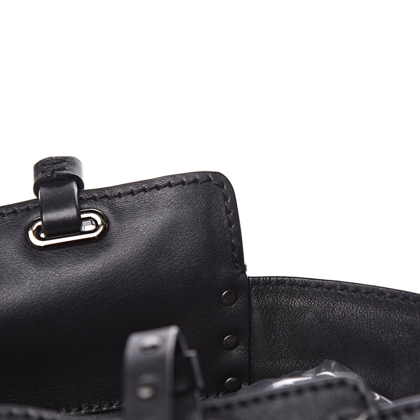 Vitello Small Rockstud Tote Black
