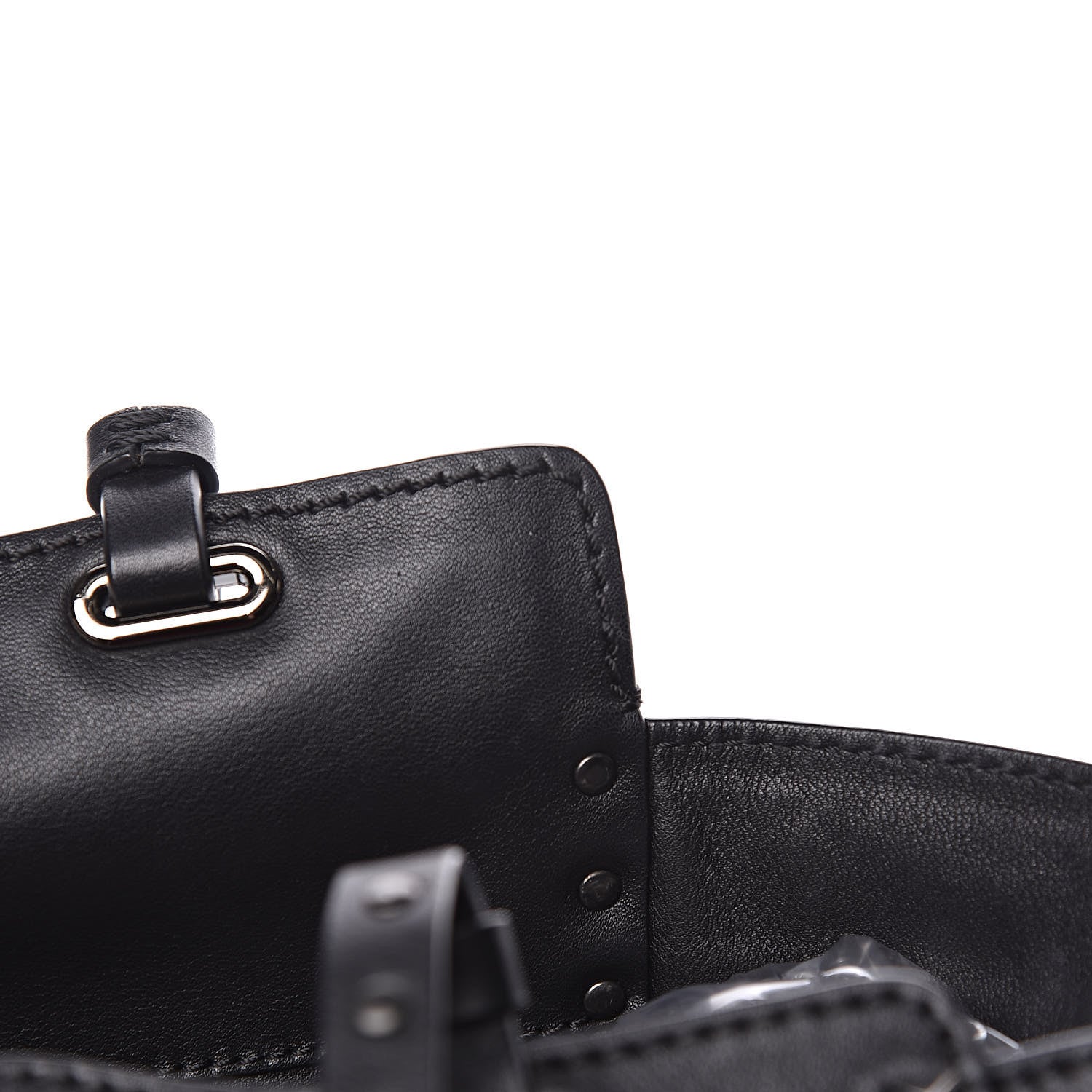 Valentino Garavani Vitello Small Rockstud Tote Black 9 of 13